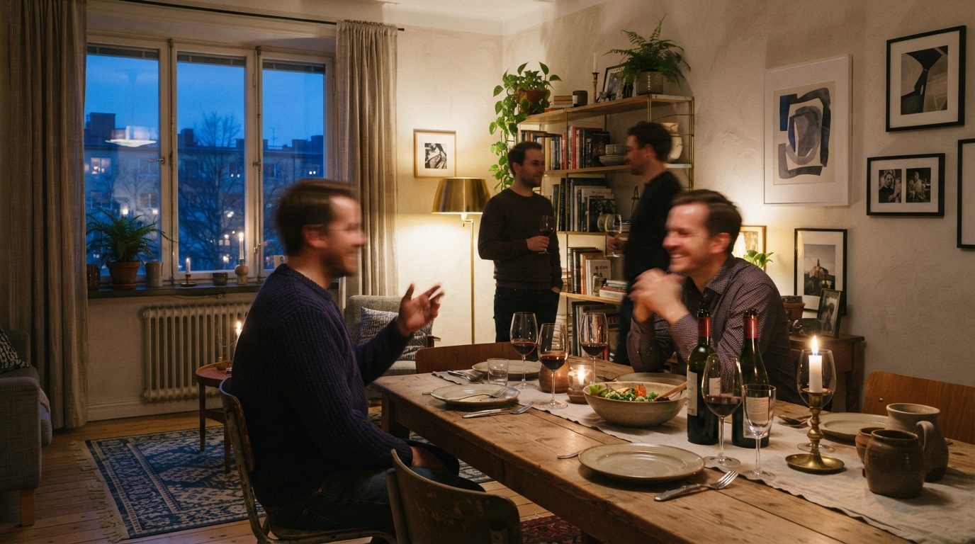 Stämningsbild till guiden: Gäster hemma: plats, ljus och ljud för en middag eller liten fest